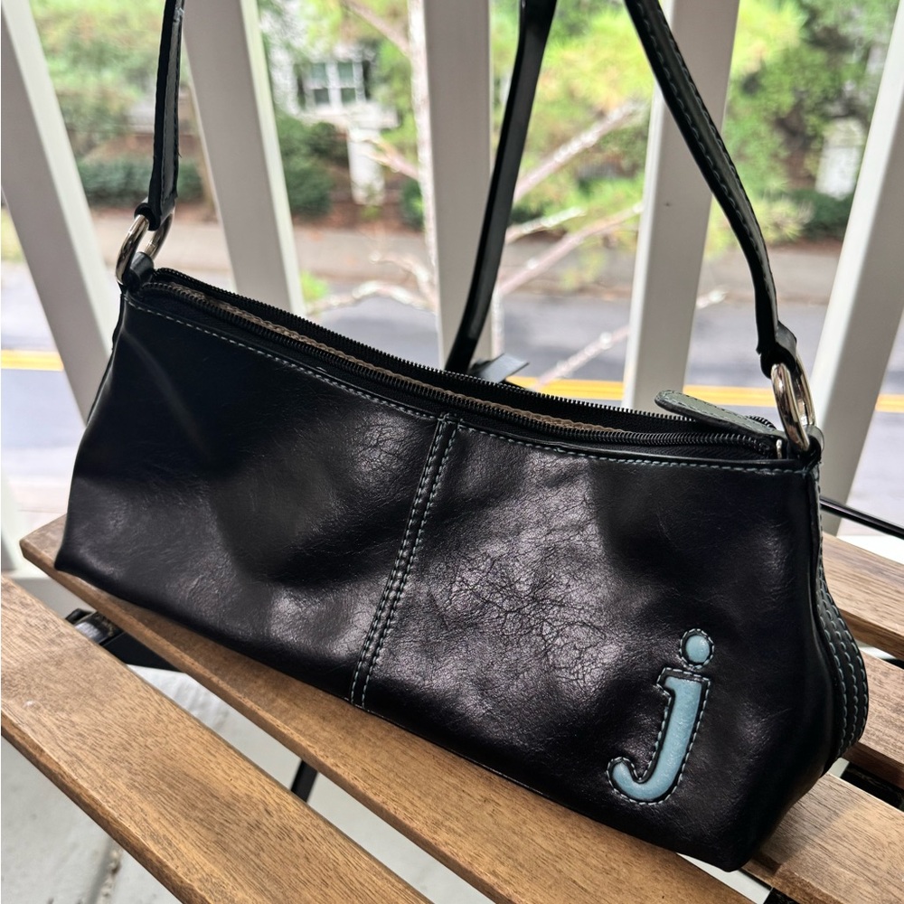 Nine West Black Shoulder Bag with Blue Accent